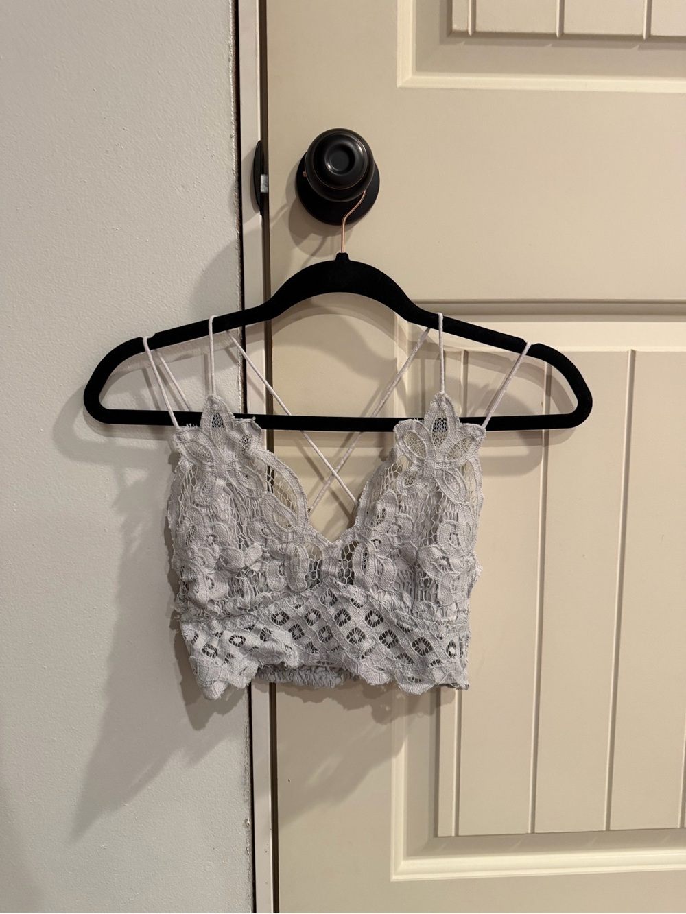 Lace Bralette Crop Top - White